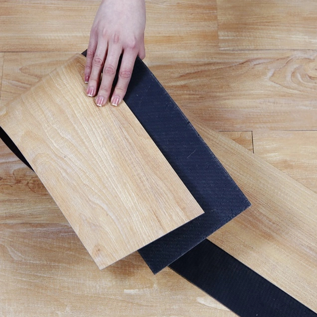 LWD-L10277 Pisos de vinilo LVT de grano de madera con pegamento hacia abajo/parte posterior seca 